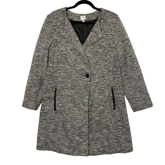 Dressbarn Gray Black One Button Dress Coat Size 1X - Picture 1 of 6